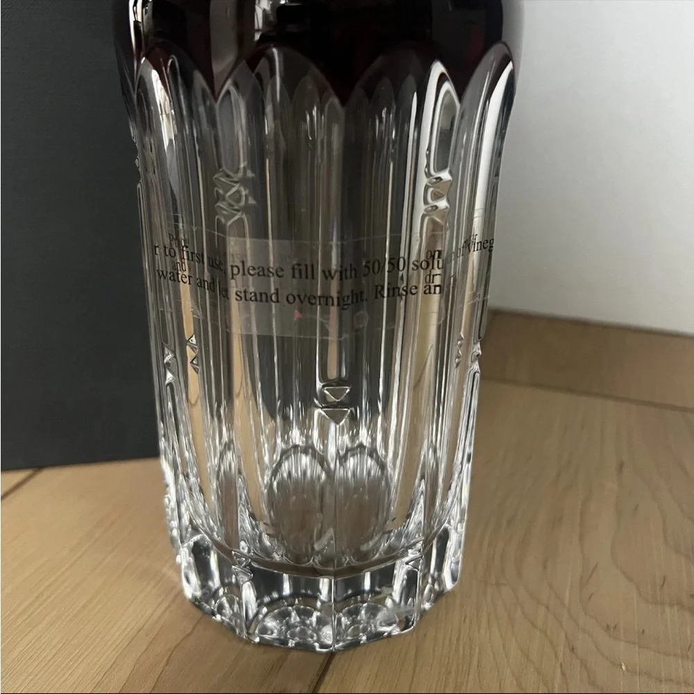 NIB Waterford Crystal Mixology Talon Red Decanter With Stopper Luxury Barware